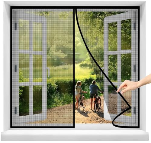 Finestra Con Schermo Magnetico Tenda 155x190cm Nero Porta Zanzariera Elettromagnetica Non Necessita Perforazione Installazione Doors Finestre Usate Supporta Personalizzazione
