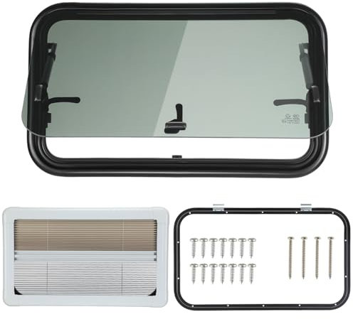 ISINEVER Wohnmobilfenster Ausstellfenster 700 x 400mm Wohnmobil Fenster Seitenfenster mit integriertem Rollo und Fliegengitter für RV Wohnwagen, Kastenwagen, Van, Camper, Auto, Bus, Boot