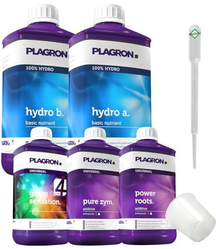 Weedness Plagron Hydro Dünger Set Basic - Grow Anbau Indoor Outdoor Bio Dünger NPK Mineralisch Flüssig