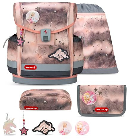 Belmil Classy Plus Schulranzen Set 6-teilig mit extra Schlüsselanhänger (405-78AG/S/K) (Rose Ballet)