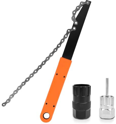 TYBYBB Fouet à chaîne de vélo avec extracteur de couronne dentée et extracteur de chaîne universel, kit d'extracteur, outil de cassette de vélo pour VTT, vélo de route 8, 9, 10 vitesses