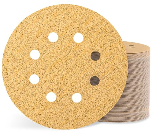 Sztaoip Disques Abrasifs 125mm –Lot de 100 Disque de Poncage 125mm 8 Trous Grains 60/80/100/120/150/240/320 Pour Ponceuse Excentrique Bois Métal Peinture
