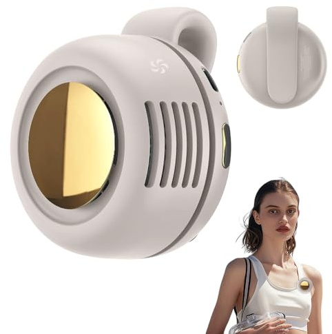 KUWUNG Portable Silent Mini Bladeless Fan, Clip On Waist & Neck Fan, 3 Speeds Wearable Personal Cooling Fan for Clothes, Rechargeable Small Whirlwind Clip Fan for Outdoor, Travel, Office & Shirt