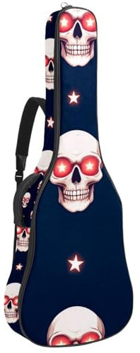 Custodia per chitarra da 100 cm, 106 cm, spessa 1 cm, morbida imbottitura in spugna per chitarra acustica, elettrica, basso, classica, eucalipto botanico, verde, Multicolore 04, 42.9x16.9x4.7 in