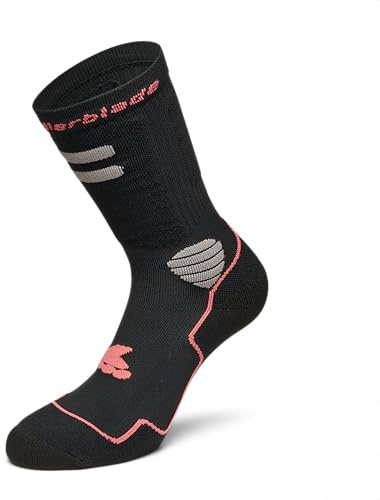 Rollerblade HIGH PERFORMANCE SOCKS, Inline-Skate Socken für Damen, Sportsocken für Erwachsene, Unisex, Schwarz/Koral, XL (47-49)