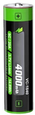 1pcs 3.7V 4000mAh VC-1840 Tip Li-Ion Batteria Ricaricabile Di Ricambio Per Torce Elettriche Lampade Frontali