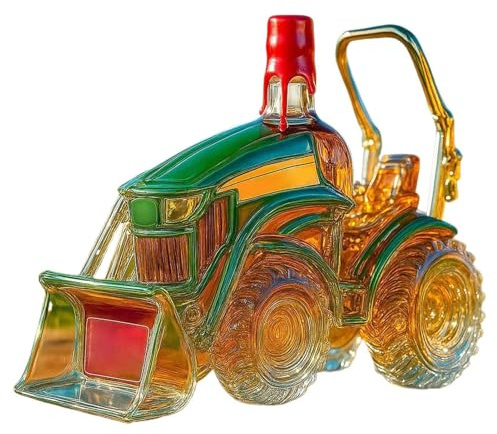 Whisky-Weinflasche In Traktorform – 3D-Whiskykaraffe In Traktorform, Kreatives Auto-Thema, Leere Weinflasche Aus Glass, Mundgeblasene Spirituosenaufbewahrung Barzubehör, 18 X 13 X 13 Cm