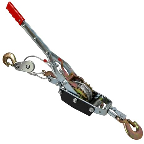 Handhebelseilzug 5 Tonnen Tragfähigkeit,3,5 m Drahtseil,Seilzug mit Ratsche Hand Power Puller,Anti-Reverse-Mechanismus,Seilwinde mit Sicherheitslasthaken,für Fahrzeug Rettung