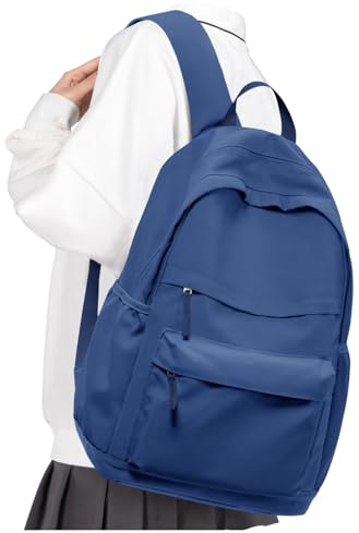 VGCUB Schulrucksack Teenager Mädchen Schultasche Wasserdichter Leichter Rucksack Damen für Die Schule Teenager Mädchen Jungen School Bag Womens Backpack Casual Daypacks Aesthetic Königsblau