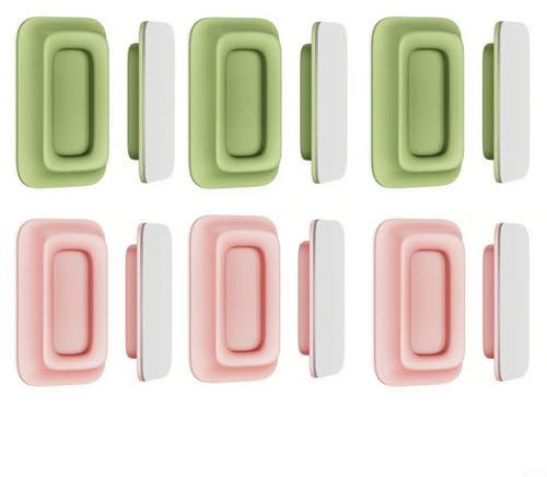 CNANRNANC Lot de 6 crochets magnétiques en silicone pour télécommandes et petits gadgets (rose + vert)