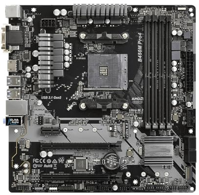 motherboard Fit For ASRock B450M PRO4 5950X 5800X3D 5700X 5600X 5600G 1700X 2700X CPU AM4 4xDDR4 MATX HDMI M.2 Scheda madre