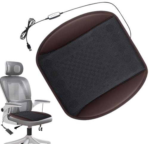 Car Seat Cover, 12 V 24 V Connection Air Circulation - Car Seat Cushion with Electric Fan for Motorhomes and Trucks and SUVs Saloon Road Trips Camping City Tours