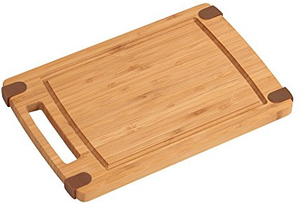 Kesper Schneidebrett mit Rutsch-Stopp, aus -zertifiziertem Bambus, 32x21x1,6 cm