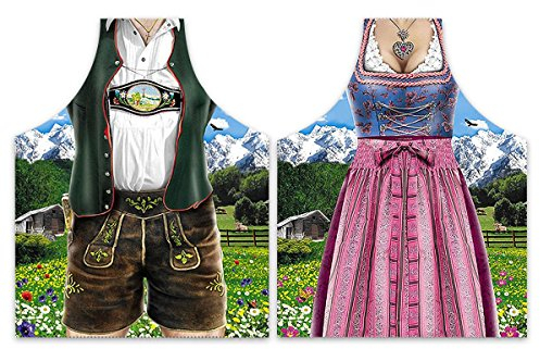 Close Up Kochschürzenset Dirndl & Lederhose / 2 Schürzen für Sie & Ihn