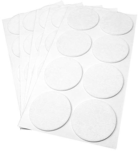Adsamm® / 40 x Selbstklebende Filzgleiter/Weiß/ø 60 mm/Rund/Möbelgleiter aus Filz mit 3.5 mm Stärke/Möbel- und Bodengleiter