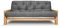 Sofabett Vienna, Futon grau, 207x100x30 cm