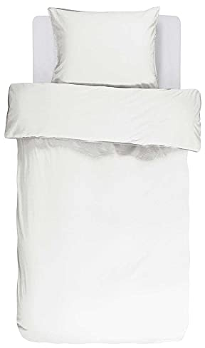 ESSENZA Bettwäsche Guy Weiß, 135x200 + 1x 80x80 cm - 100% Baumwollrenforce 144TC - Uni
