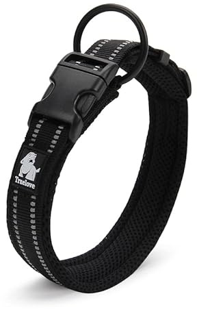 Hundetrainingshalsband TLC5011 Reflektierende Hundehalsbänder (XS, Schwarz)