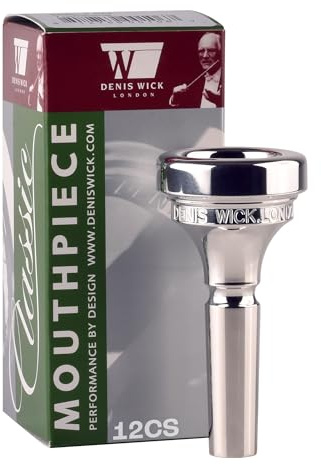 Denis Wick Classic Trombone Mouthpiece Silver Plated, 5880-12CS - V-Type Design for Focused Tone & Smooth Response - Small Shank Trombone Accessory for Clear Articulation - 24.7 x 6.5 x 6.1mm