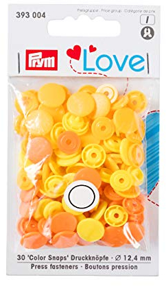 Prym Love Druckknopf Color KST 12,4 mm gelb, Polyester, 12.4 mm, 393004-1