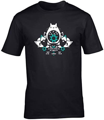 Hippowarehouse Japanese Anime Fat cat Unisex Short Sleeve t-Shirt (Specific Size Guide in Description) Black