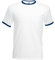 Fruit Of The Loom Herren T-Shirt Gr. L, Weiß/Marineblau.