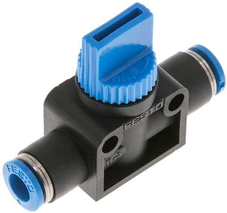 Festo HE-3-QS-6 (153475) 3/2 bistabiles Absperrventil mit Pneumatischem Anschluss 1/2 Press, 15 mm QS-6, Nbr, Nitril-Butadien-Kautschuk, Blockventil, Ventil