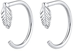 Elli Ohrringe Damen Feder Boho Gipsy Creole in 925 Sterling Silber