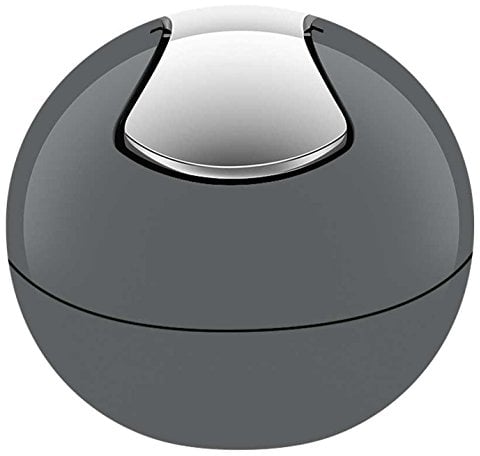 Spirella 10.19840 Kosmetikeimer 1 Liter Abfalleimer Schwingdeckeleimer Tischabfalleimer Bowl Grau