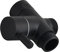Tecmolog Vanne 3 Voies en Laiton Vanne d'Arret G 1/2 Robinet d'Arret pour Douchette Douche Salle de Bain, Noir, DSF007C