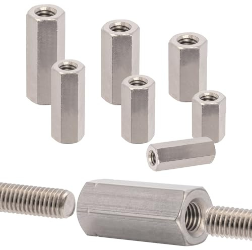Stahlia Gewindemuffe M10 x 30mm Distanzhülsen Edelstahl (2 Stück) Einschraubmutter DIN 6334 Abstandshalter Hülsenmutter Sechskant Verbindungsmutter Gewindehülse Langmutter