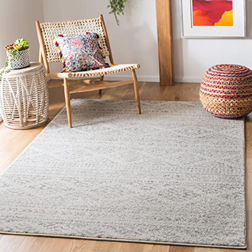 SAFAVIEH Tulum Collection Area Rug - 5'3 x 7'6, Ivory & Grey, Moroccan Boho Tribal Design, Non-Shedding & Easy to Clean, Ideal for Living Room, Bedroom, Dining Space (TUL272A)