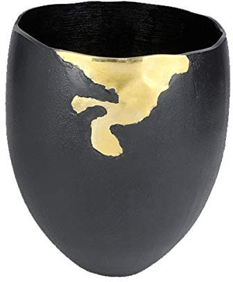 Lambert - Vase - Dekorationsobjekt - Kuori - Anthrazit Gold - Maße (ØxH): 24 x 29 cm