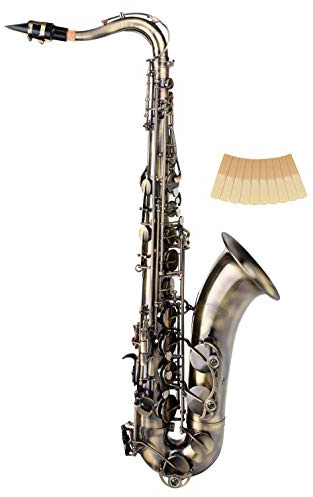 Classic Cantabile Winds TS-450 AY Bb Tenorsaxophon - Bb-Stimmung - Hoch-Fis-Klappe - Spar-Set inkl. 10 Stück Saxophon-Blätter, Stärke 2.0