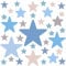 PREMYO 36 Sterne Wandsticker Kinderzimmer Jungen - Wandtattoo - Wandaufkleber Selbstklebend Pastell Blau Grau