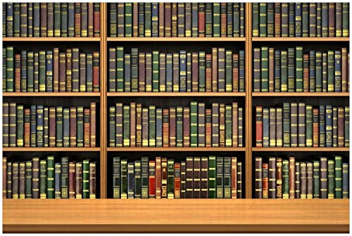 Wallario Glasbild Bibliothek - Regal voller Alter Bücher - 60 x 90 cm Wandbilder Glas in Premium-Qualität: Brillante Farben, freischwebende Optik