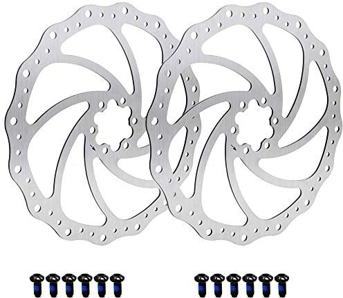 Mirrwin 2 Stück Bremsscheibe Fahrrad, Bremsscheibe 160mm Scheibenbremsen Fahrrad set Racing Fahrrad Bremsscheibe Fahrradscheibenbremse für die Meisten Fahrradstraßen-Mountainbikes mit 12 Schrauben