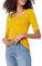 Amazon Essentials Women's Slim-Fit Half Sleeve Square Neck T-Shirt, Dark Yellow, L