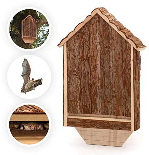 CKB LTD Abri extérieur en Bois pour Chauve-Souris – Hôtel Peut également être utilisé pour l'hibernation Maison pour Le Jardin 30,5 x 6,5 x 46,5 cm