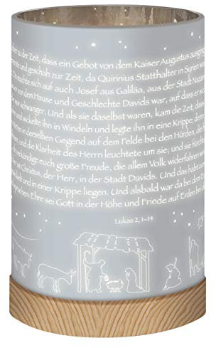 Butzon & Bercker Glaswindlicht mit LED-Lichterkette - Krippe