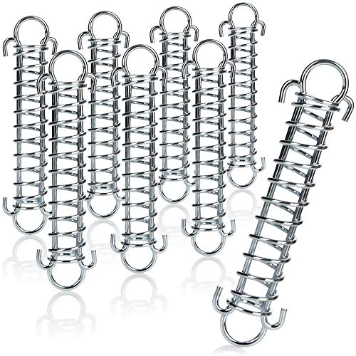 COM-FOUR® 8X Muelle Tensor con Doble Gancho - Muelle para Carpas, toldos, caravanas - Accesorios de fijación (8 Piezas de Resorte de tensión - 16 cm)