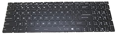 RTDPART Laptop Crystal Keycap And Backlit Keyboard For MSI Alpha 17 Alpha 17 A4DEK MS-17EK Alpha 17 A4DEK-006 Alpha 17 A4DE United States US Black NO Frame New