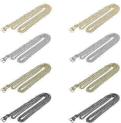 Gotetiso Taschenkette 8 Stücke Taschenkette Gold Metall Schulterriemen Kette Trageriemen 120 cm Kettenriemen Tasche Schultergurt Silber Taschenkette Schultergurt für Taschen