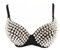 Syfinee Sexy BH für Damen, metallische Spikes, Nieten-BH, Punk, Push-Up-Tops, Unterwäsche für Party, Club, Raves, Sport, Silber