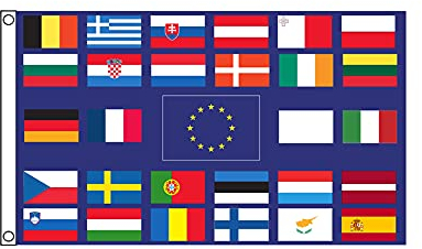 Stormflag EU Flagges 27 Europäische Länder (90cmx150cm) Polyester Pongee 90g mit Ösen mit Doppelnadel genäht.