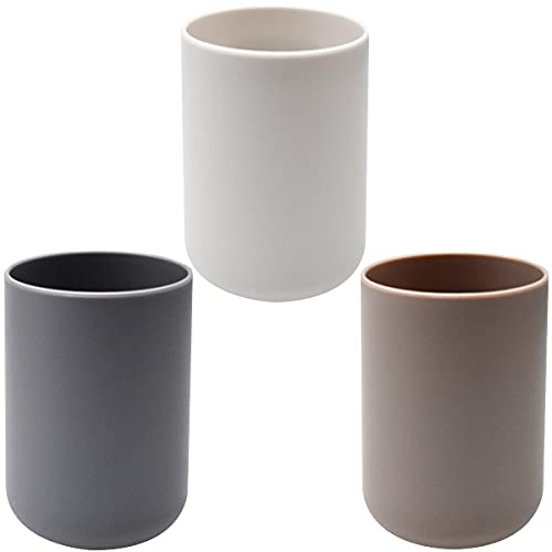 Zahnputzbecher,Yueser 3 Stück Badezimmer Zahnbürstenhalter Toothbrush Holder Badezimmer Cup Zahnbürstenbecher Tragbare Gurgeln Tasse Reisezahnbürstenhalter