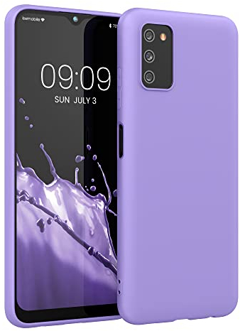 kwmobile Hülle kompatibel mit Samsung Galaxy A03s Hülle - weiches TPU Silikon Case - Cover geeignet für kabelloses Laden - Veilchen Lila
