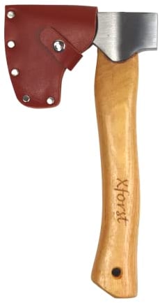 Ascia Xforst X-AG1, accetta in acciaio al carbonio forgiato. Accetta a mano in legno, con protezione lama in ver. Modello di ascia vichinga.