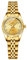 JewelryWe Damenuhr Quarz Analog Partner Freundschafts Armbanduhr Business Casual Edelstahl Armband Damen Uhr mit Beleuchtenden Zeiger und Strass rundem Zifferblatt, Geschenk für Frauen Mädchen, Gold