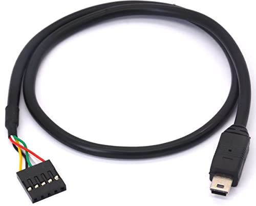Dupont Mini USB 5 pines macho a 5 pines placa madre hembra 0.12 pulgadas USB cabecera PCB cable de placa base 50 cm /1.6 pies (mini macho)